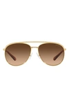 Swarovski 58mm Aviator Sunglasses In Gold