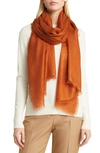 Nordstrom Cashmere & Silk Wrap In Rust Umber