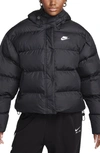 Nike Sportswear Water-repellent Down Jacket In Black/ White