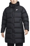 Nike Sportswear Water-repellent Down Coat In Black/ White