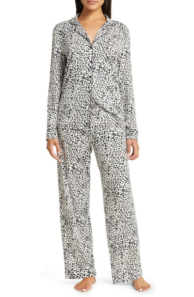 Nordstrom Moonlight Eco Knit Pajamas In Black Leopard