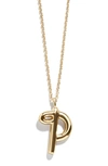 Baublebar Bubble Initial Necklace In Gold P
