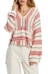 Billabong Baja Beach Stripe Hoodie In Red Rock