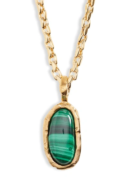 Alighieri The Sliver Of The Mountain Malachite Pendant Necklace In 24 Gold