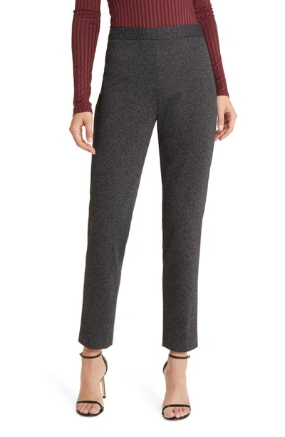 Hugo Boss Tiluna Flat Front Trousers In Charcoal Twill Fantasy