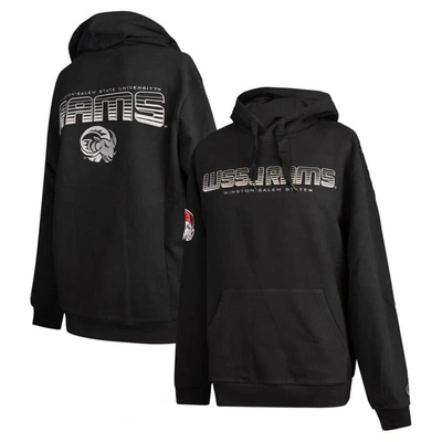 Fisll Black Winston-salem State Rams Puff Print Sliced Pullover Hoodie