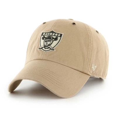47 ' Khaki Las Vegas Raiders Overton Clean Up Adjustable Hat