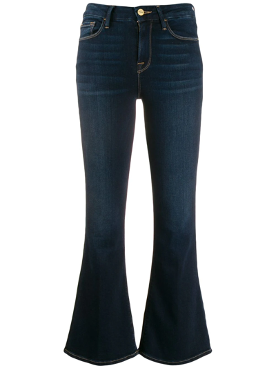 FRAME Denim Le High Flare High-rise Jeans in Blue Womens Clothing Jeans Flare and bell bottom jeans 