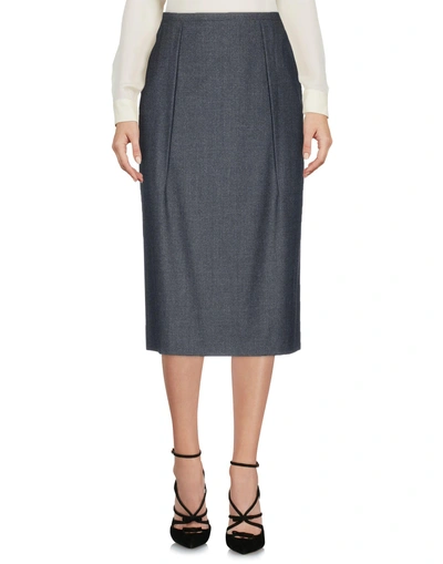 Jil Sander Midi Skirts In Steel Grey