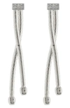 Meshmerise Diamond Twist Drop Earrings In White