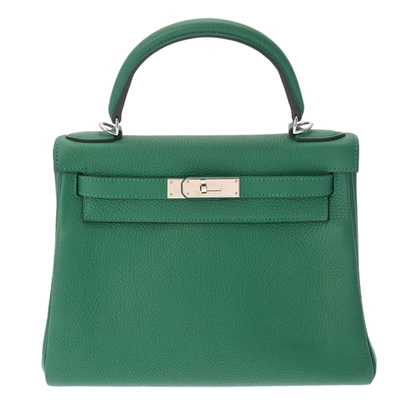Hermes Hermès Kelly Green Leather Handbag ()