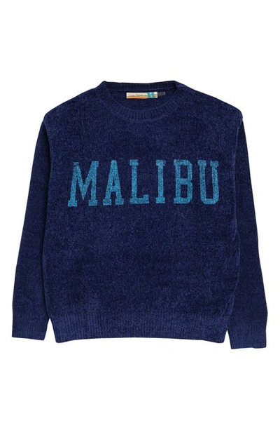 Vintage Havana Kids' Malibu Oversize Chenille Graphic Sweatshirt In Navy