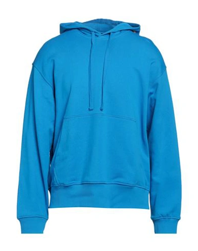 Diesel Man Sweatshirt Azure Size 3xl Cotton, Elastane In Blue