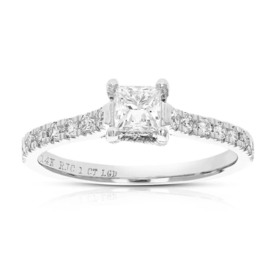 Vir Jewels 1 Cttw Wedding Engagement Ring For Women, Round Lab Grown Diamond Ring In 14k White Gold, Prong Sett