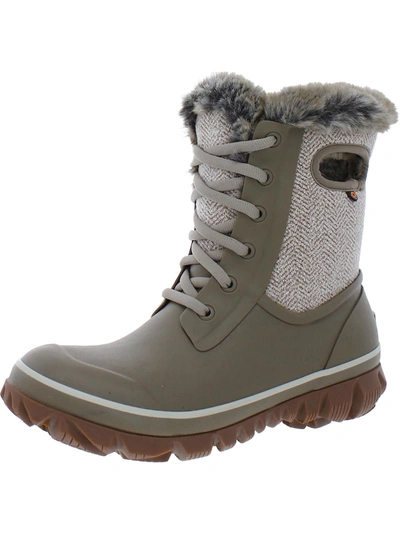 Bogs Arcata Cozy Womens Faux Fur Lined Cold Weather Winter & Snow Boots In Grey