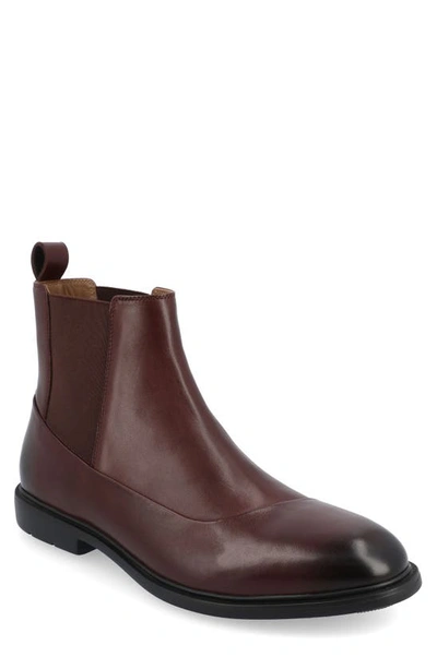 Thomas & Vine Hanford Plain Toe Chelsea Boot In Bordeaux