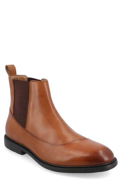 Thomas & Vine Hanford Plain Toe Chelsea Boot In Cognac