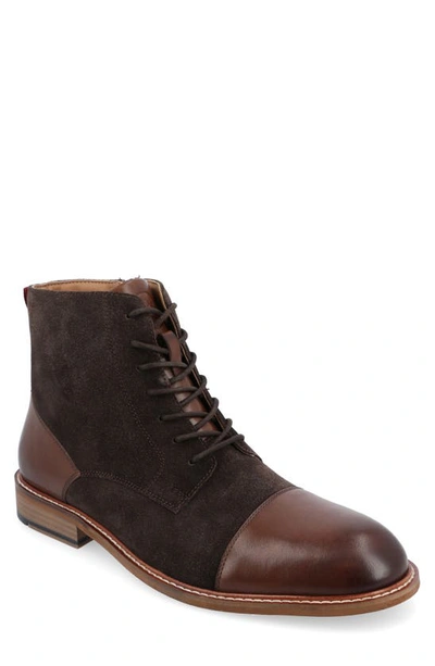 Thomas & Vine Jagger Cap Toe Ankle Boot In Brown