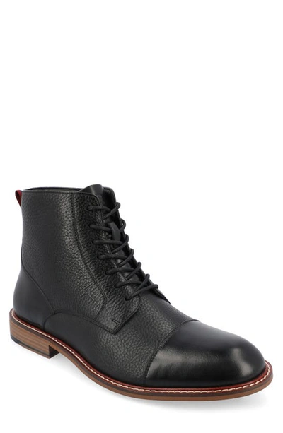 Thomas & Vine Jagger Cap Toe Ankle Boot In Black