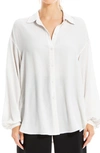 Max Studio Babygrid Texture Long Sleeve Button-down Blouse In White