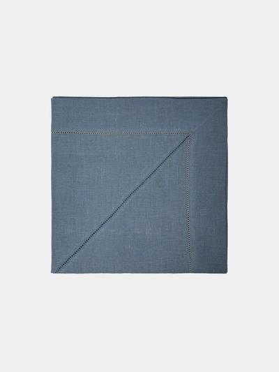 Peter Speliopoulos Projects Hem-stitch Linen Napkins (set Of 4) In Blue