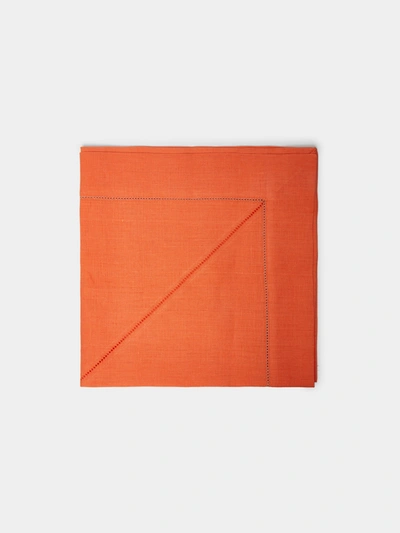 Peter Speliopoulos Projects Hem-stitch Linen Napkins (set Of 4) In Orange