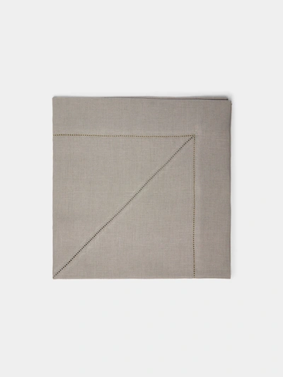 Peter Speliopoulos Projects Hem-stitch Linen Napkins (set Of 4) In Gray