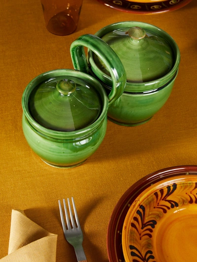 Poterie De Cliousclat Slipware Condiment Server