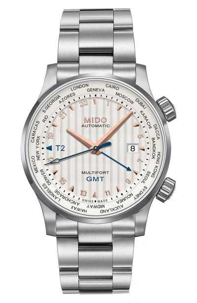 Mido Multifort Automatic Bracelet Watch In Silver