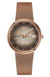 Mido Commander Shade Mesh Strap Watch In Gold / Gold Tone / Rose / Rose Gold / Rose Gold Tone / Silver
