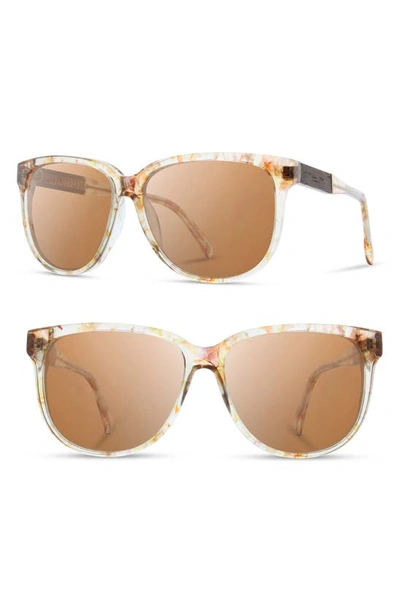 Shwood 'mckenzie' 57mm Polarized Sunglasses In Blossom/ Ebony/ Brown