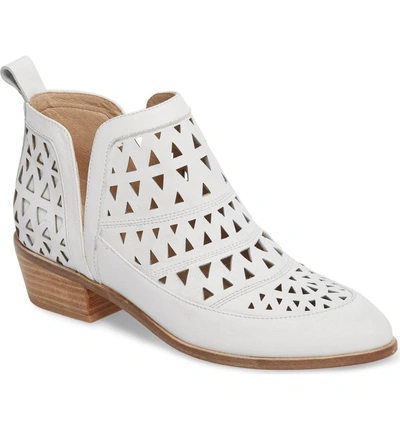 Cecelia New York Catherine Cutout Bootie In White Leather