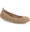 Yosi Samra Samara Foldable Ballet Flat In Stone Suede