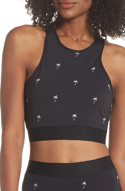 Alala Palm-embroidered Racerback Sports Bra In Embroidered Palm