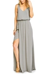 Show Me Your Mumu Kendall Soft V-back A-line Gown In Soft Charcoal