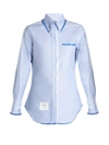 Thom Browne - Button Down Collar Cotton Shirt - Womens - Light Blue