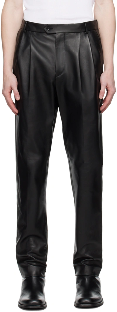 Bally Leather Trousers In Black