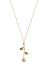 Shashi Rose Necklace In Metallic Gold.