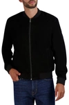 Cole Haan Signature Suede Bomber Jacket In Black