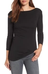 Caslon Three Quarter Sleeve Tee In Black