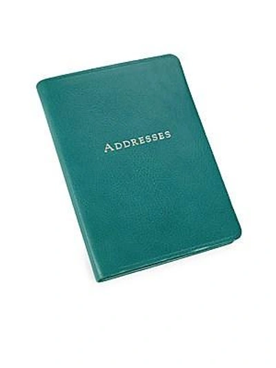 Graphic Image Leather-bound Address Book In Turquoise
