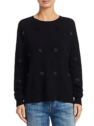 Elizabeth And James Fionn Beaded Sweater In Black