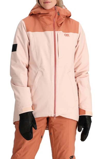 Outdoor Research Snowcrew Waterproof Hooded Ski Jacket In Sienna/ Cinnamon
