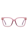 Fifth & Ninth Yara 52mm Square Blue Light Blocking Glasses In Bubblegum Pink