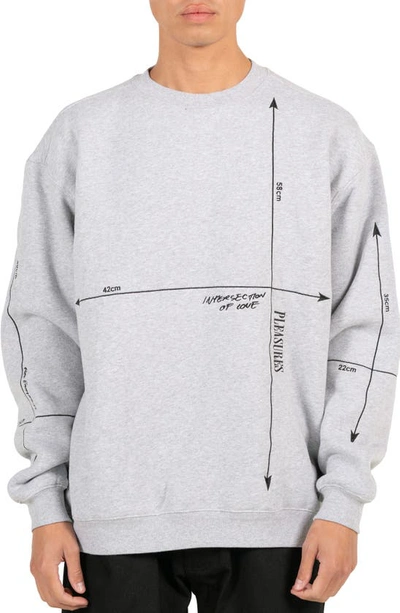 Pleasures Intersection Embroidered Graphic Sweatshirt In Grey