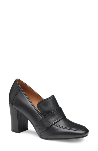 Johnston & Murphy Leather Loafer Pump In Black Glove