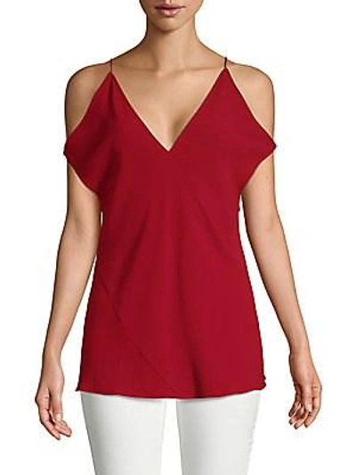 Elizabeth And James Arimah Cold-shoulder Top In Ruby