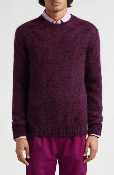 Massimo Alba Alder Mohair & Silk Crewneck Sweater In Purple