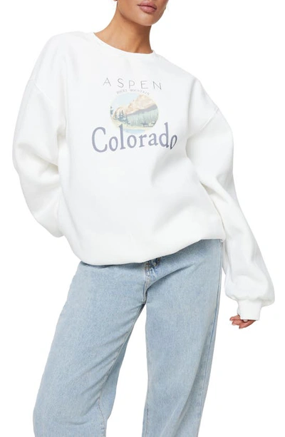 Princess Polly Colorado Oversize Graphic Sweatshirt In White