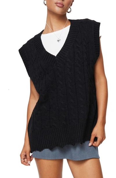 Princess Polly Antonia Cable Sweater Vest In Black